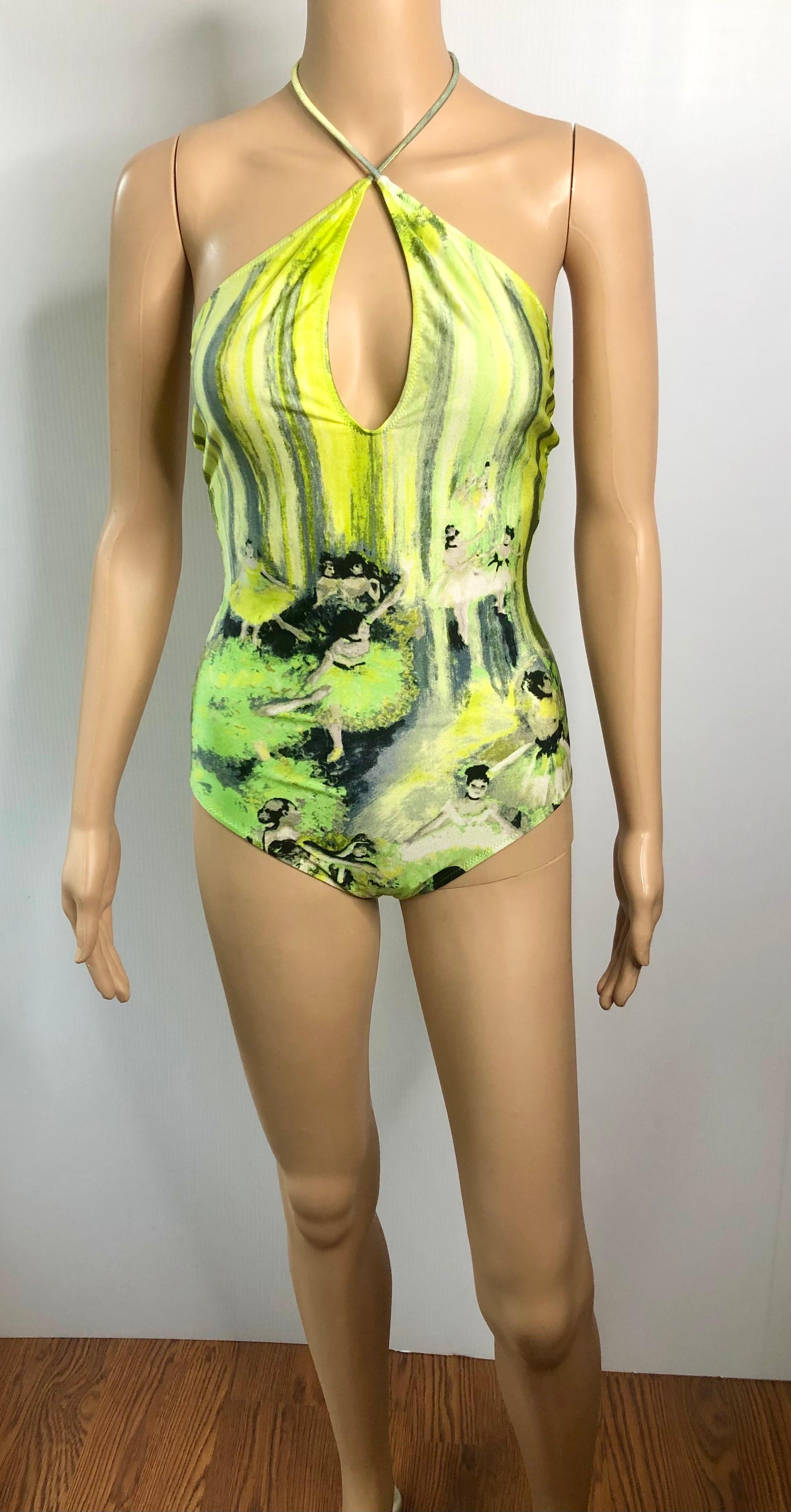 Green Jean Paul Gaultier Soleil S/S 2004 Degas Ballet Bodysuit Swimwear Swimsuit For Sale