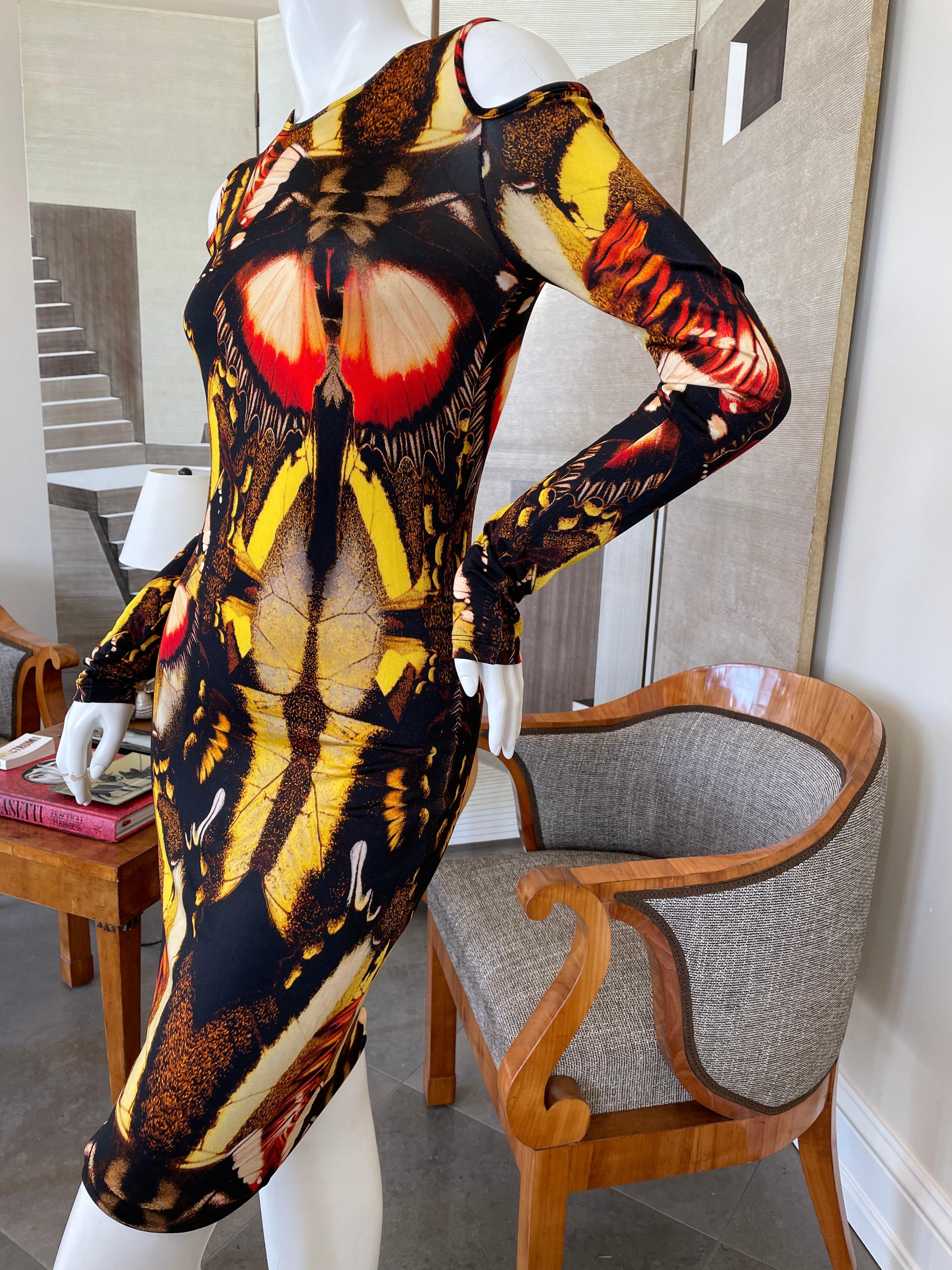 Jean Paul Gaultier Soleil Butterfly Print Dress .
Created by Fuzzi, this is much prettier in person.
Size Small, there is a lot of stretch
Bust 32