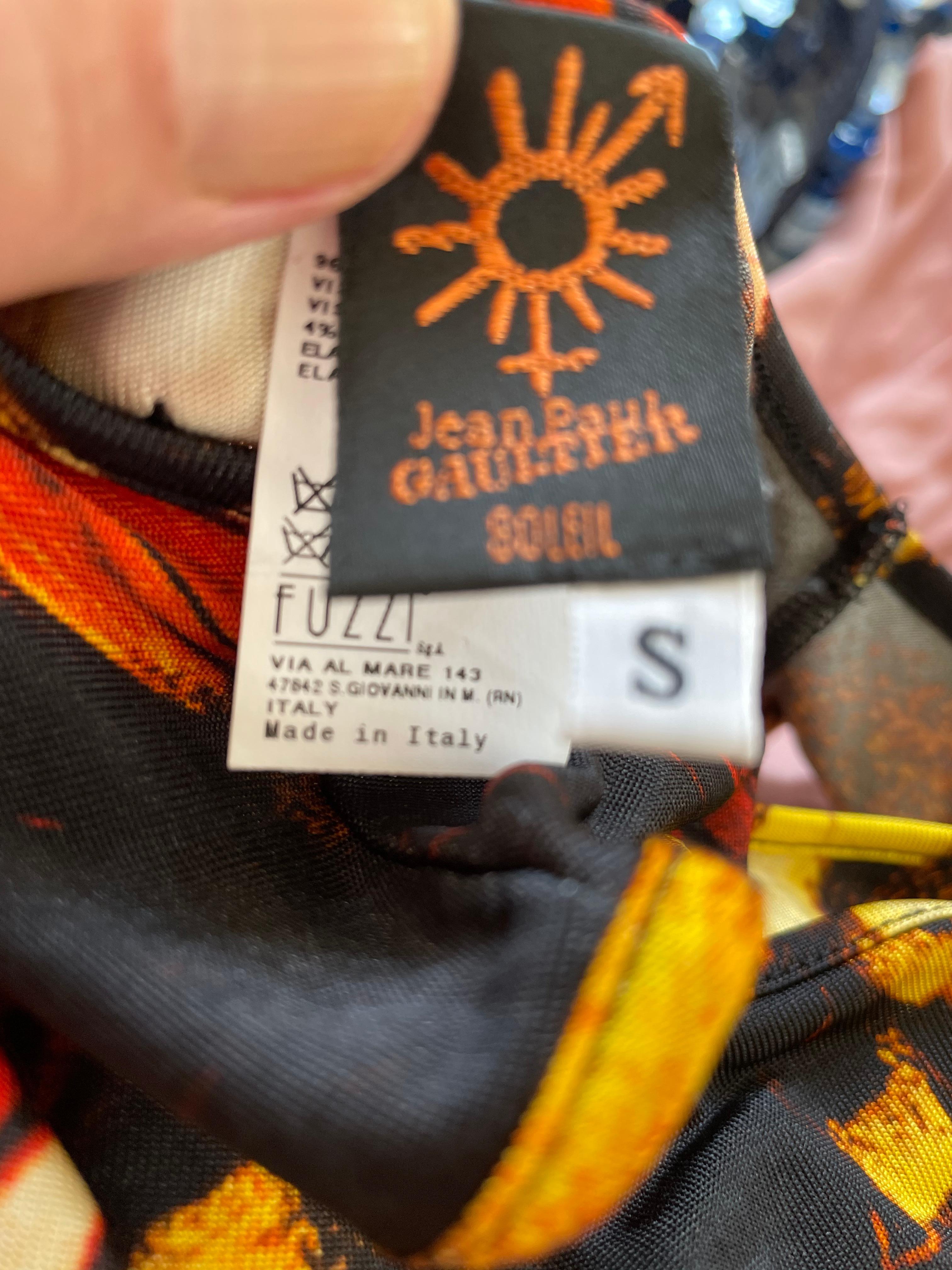 Women's Jean Paul Gaultier Soleil Cold Shoulder Butterfly Print Dress For Sale