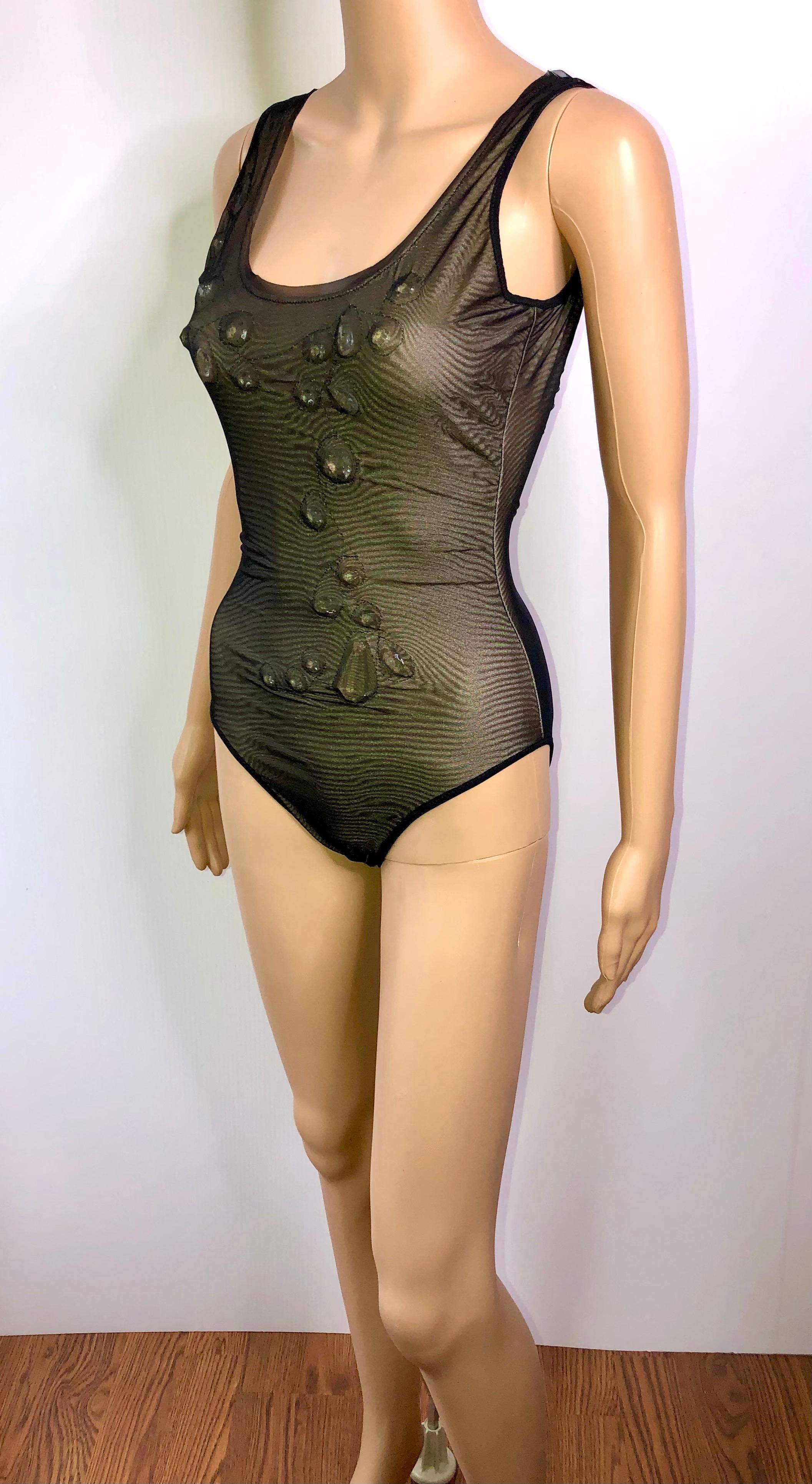 Jean Paul Gaultier Soleil F/W 2006 Crystal Embellished Bodysuit Swimwear Swimsuit

Please note this swimsuit is in excellent like new condition but the size tag is not included. 

