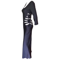 Jean Paul Gaultier Soleil Cutout Bodycon Black Maxi Dress