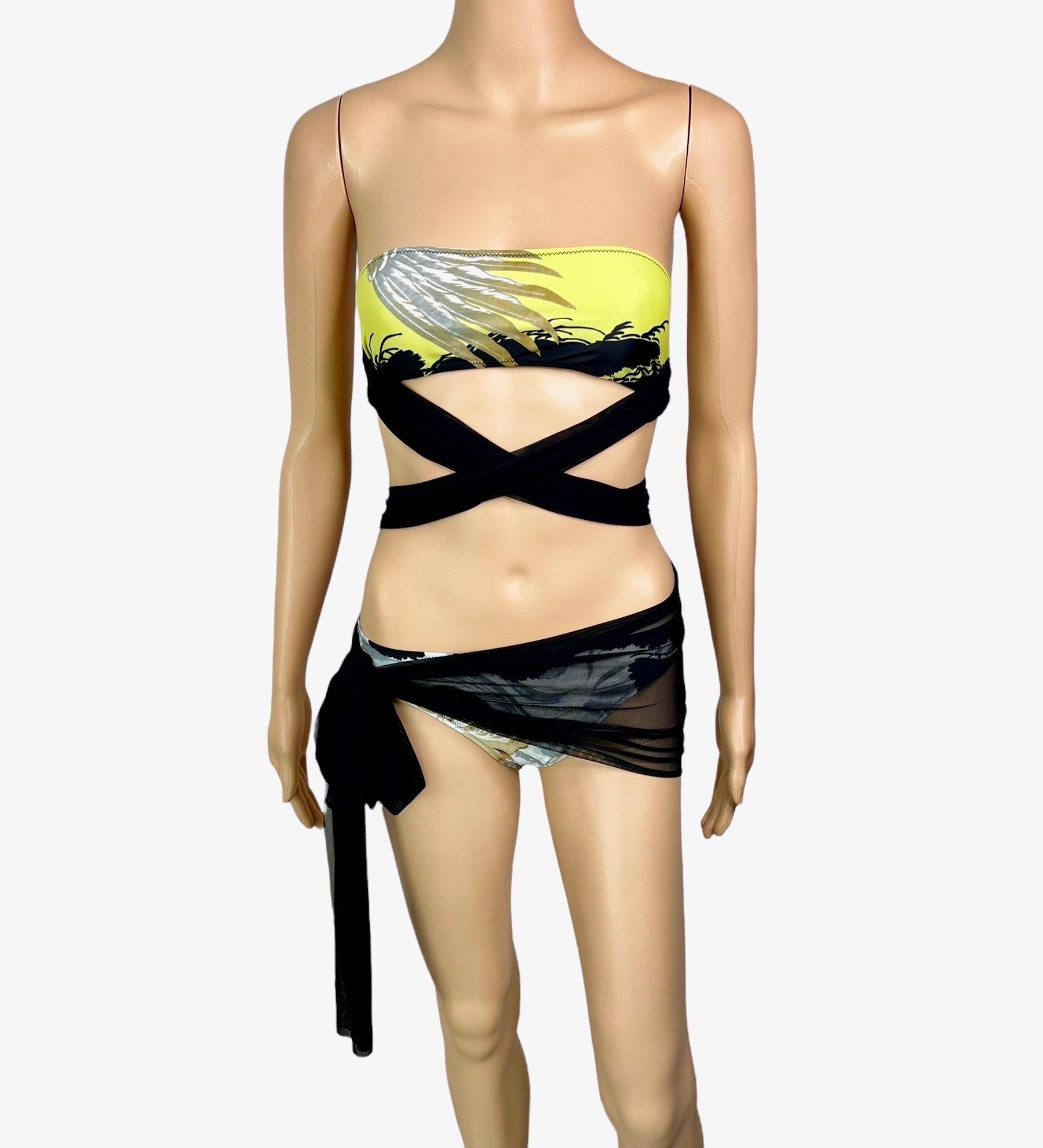 Jean Paul Gaultier Soleil Eagle Tattoo Bikini Swimwear Swimsuit 2 Piece Set For Sale 2