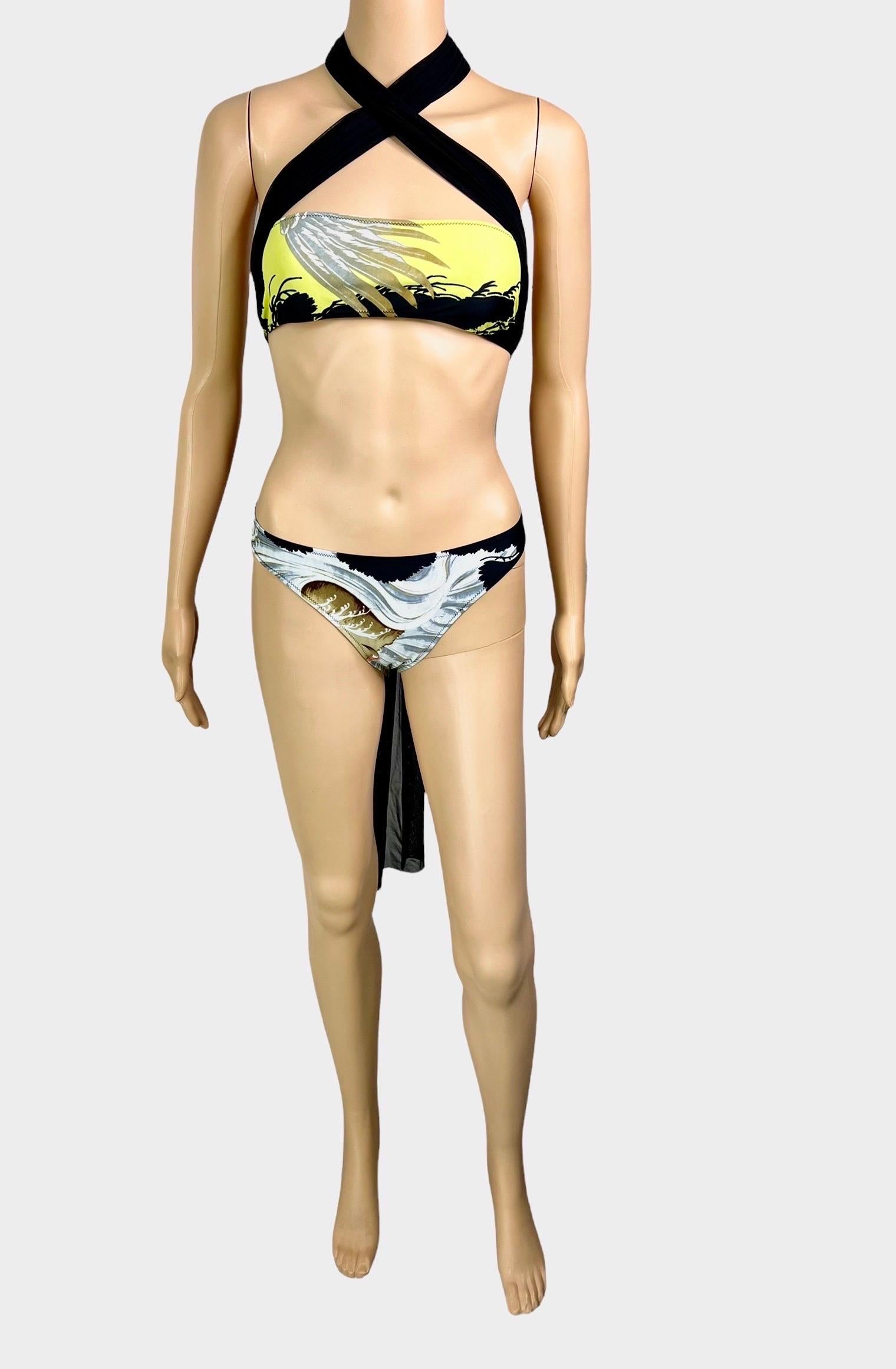 Jean Paul Gaultier Soleil Eagle Tattoo Bikini Swimwear Swimsuit 2 Piece Set For Sale 3