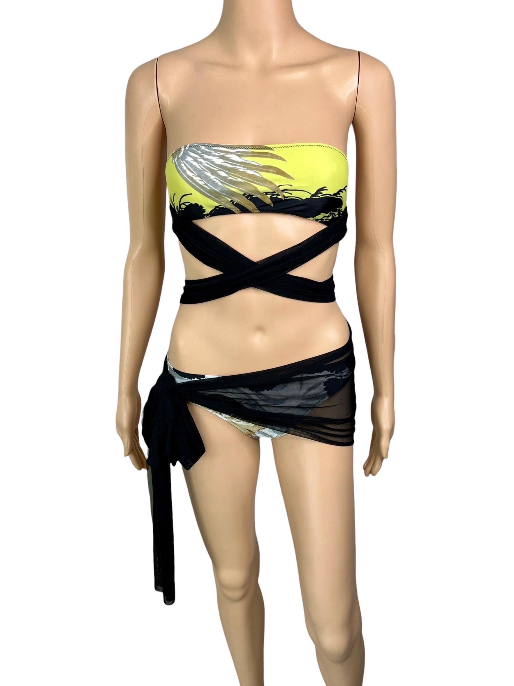 Jean Paul Gaultier Soleil Eagle Tattoo Bikini Swimwear Swimsuit 2 Piece Set For Sale 4