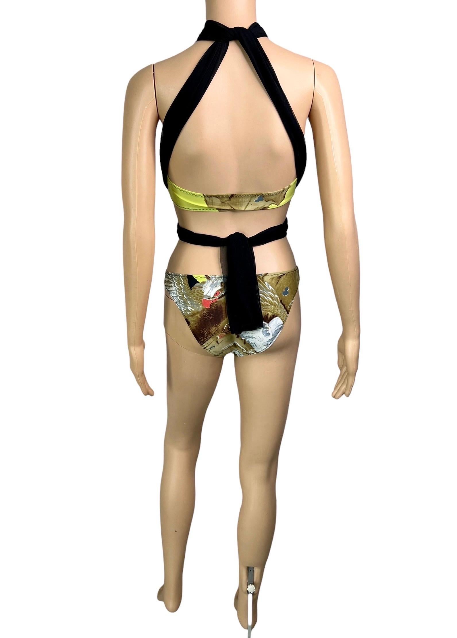 Jean Paul Gaultier Soleil Eagle Tattoo Bikini Swimwear Swimsuit 2 Piece Set For Sale 5