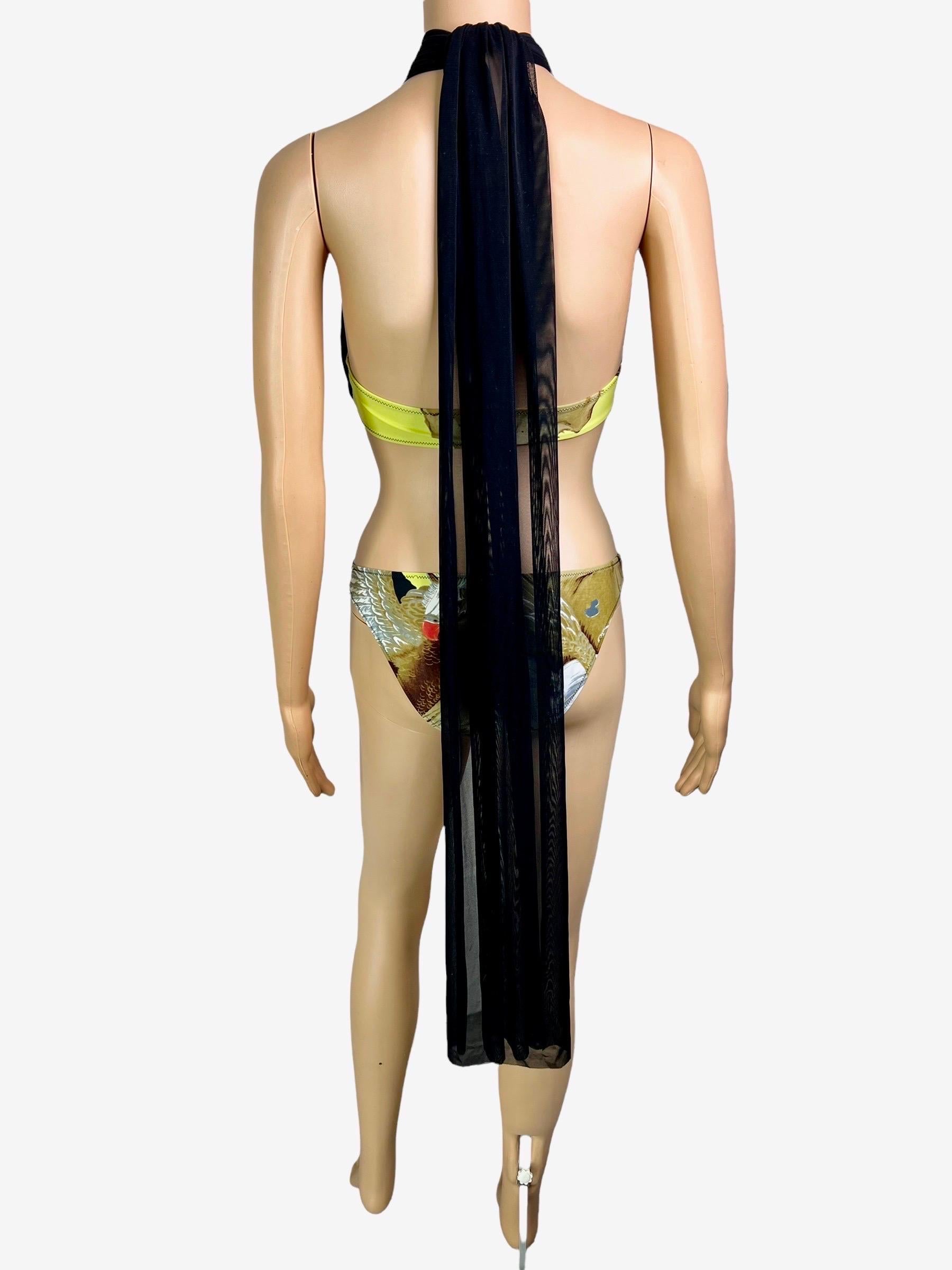 Jean Paul Gaultier Ensemble 2 pièces maillots de bain et maillots de bain en forme d'aigle à motif tatouage Soleil en vente 9