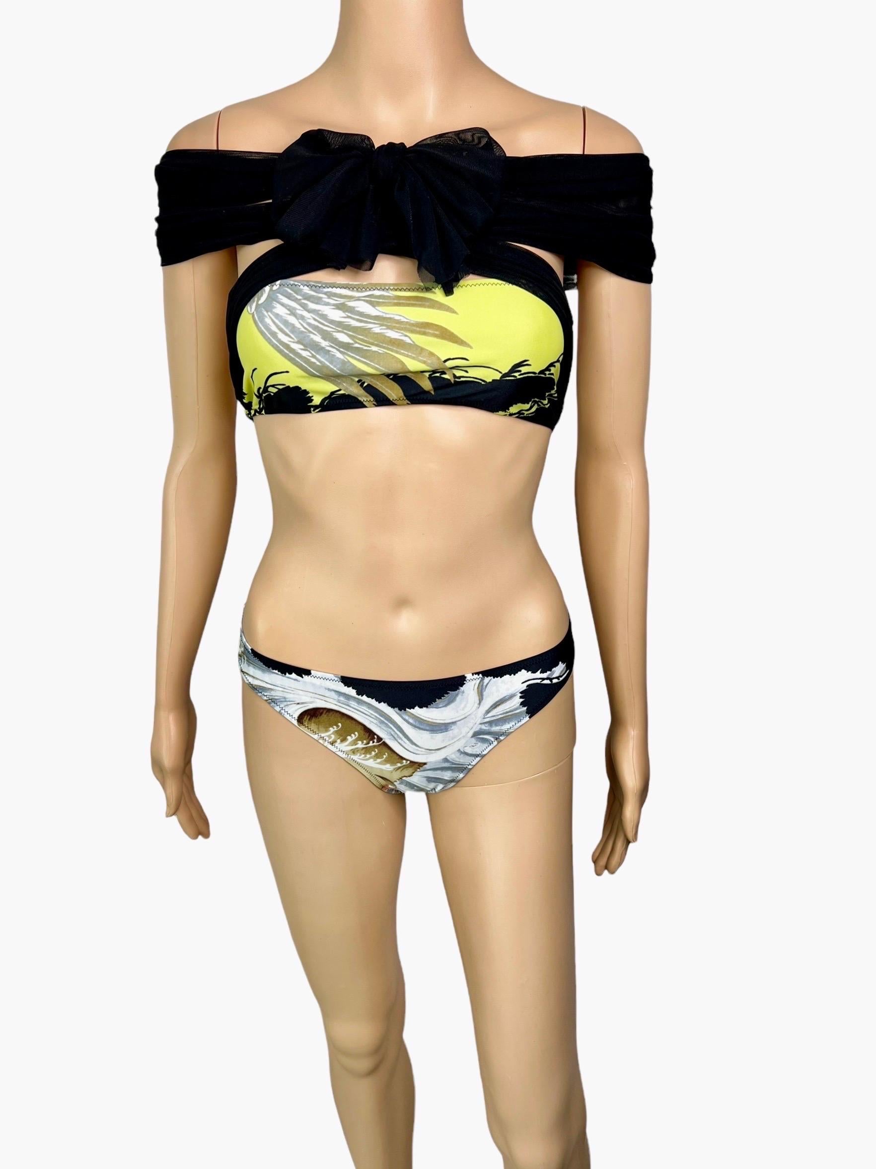 Jean Paul Gaultier Soleil Eagle Tattoo Bikini Swimwear Swimsuit 2 Piece Set For Sale 8