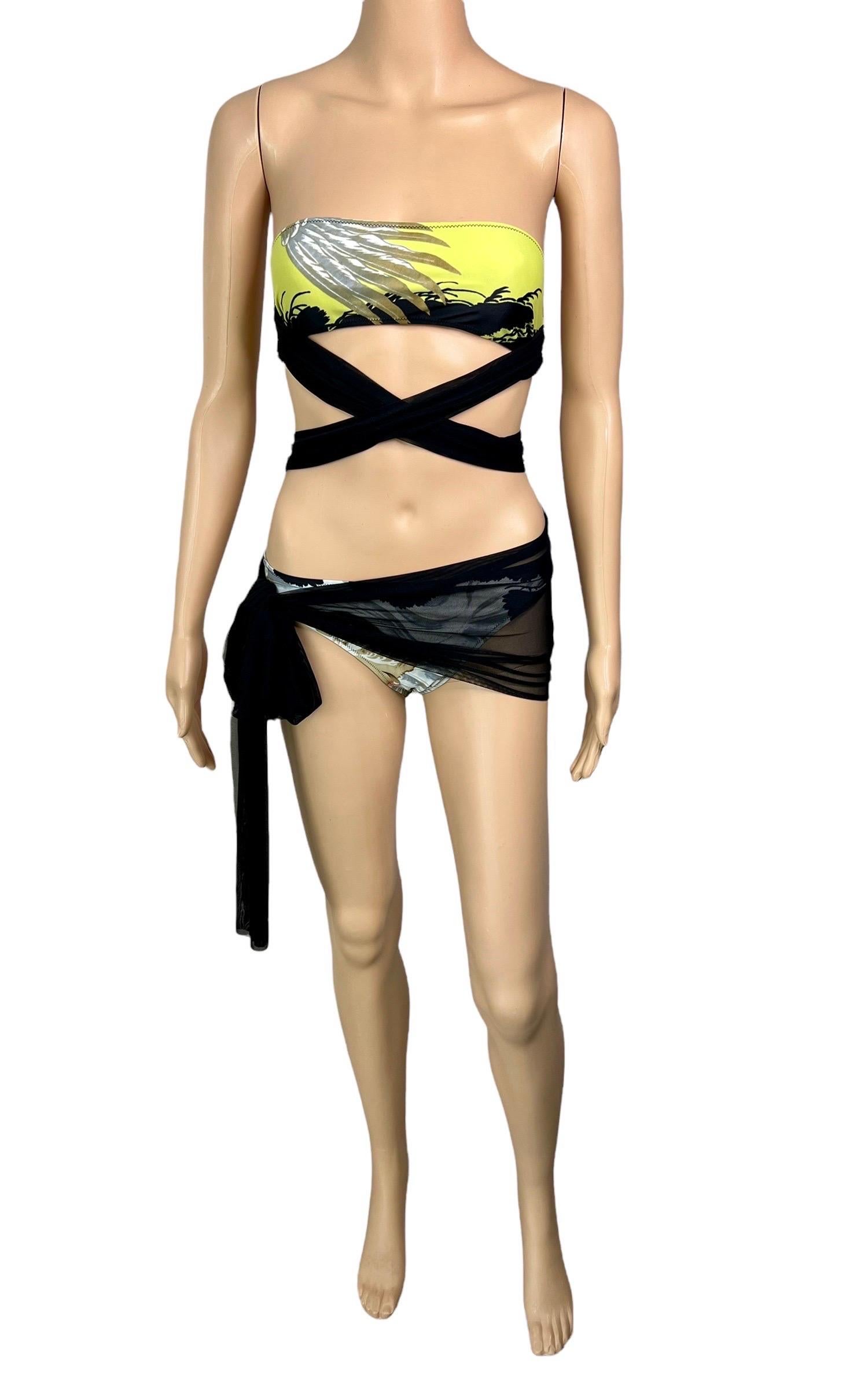 Jean Paul Gaultier Soleil Eagle Tattoo Bikini Swimwear Swimsuit 2 Piece Set For Sale 9