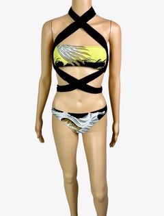 Jean Paul Gaultier Soleil Eagle Tattoo Bikini Swimwear Swimsuit 2 Piece Set