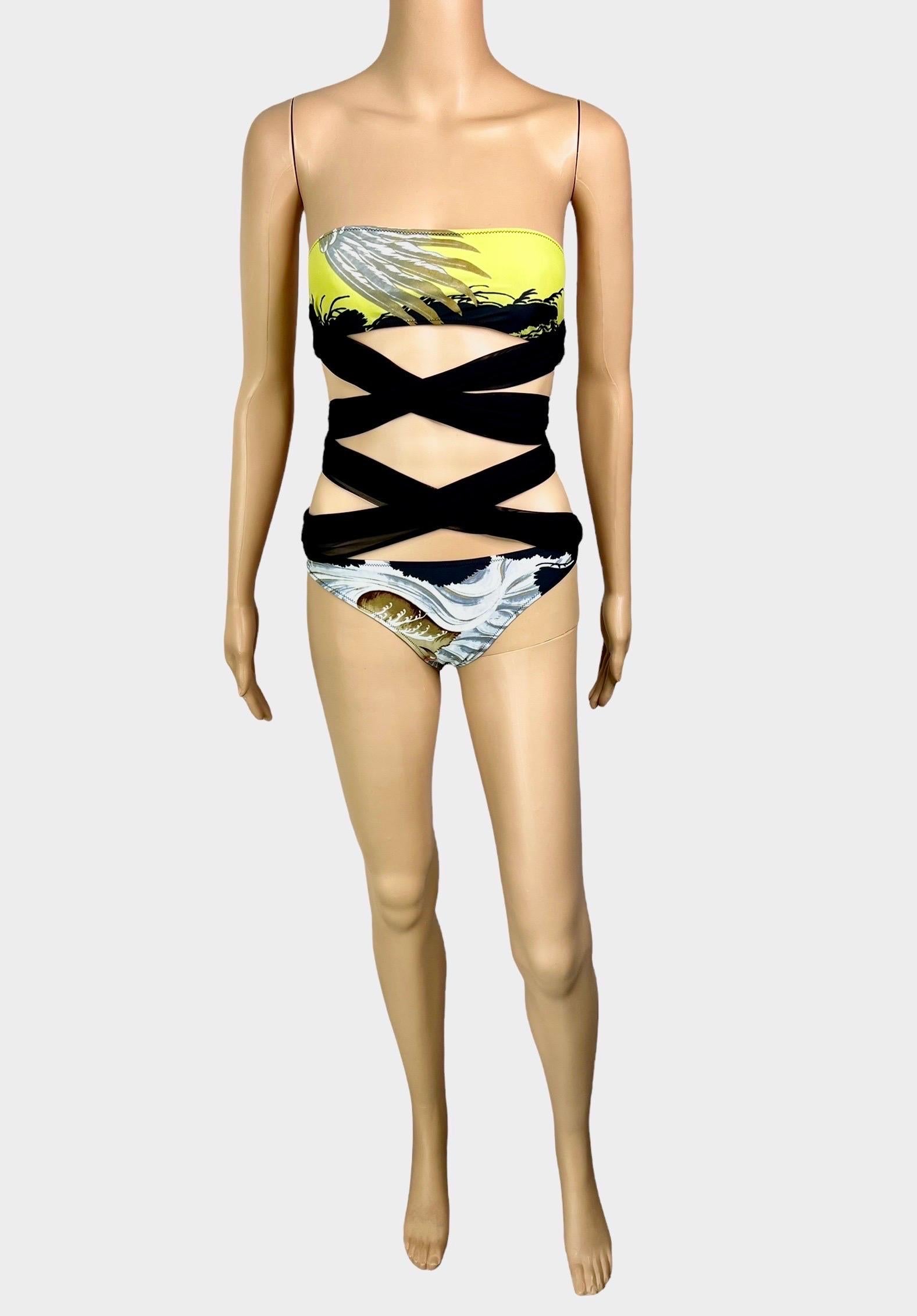 Jean Paul Gaultier Soleil Eagle Tattoo Bikini Swimwear Swimsuit 2 Piece Set For Sale 1