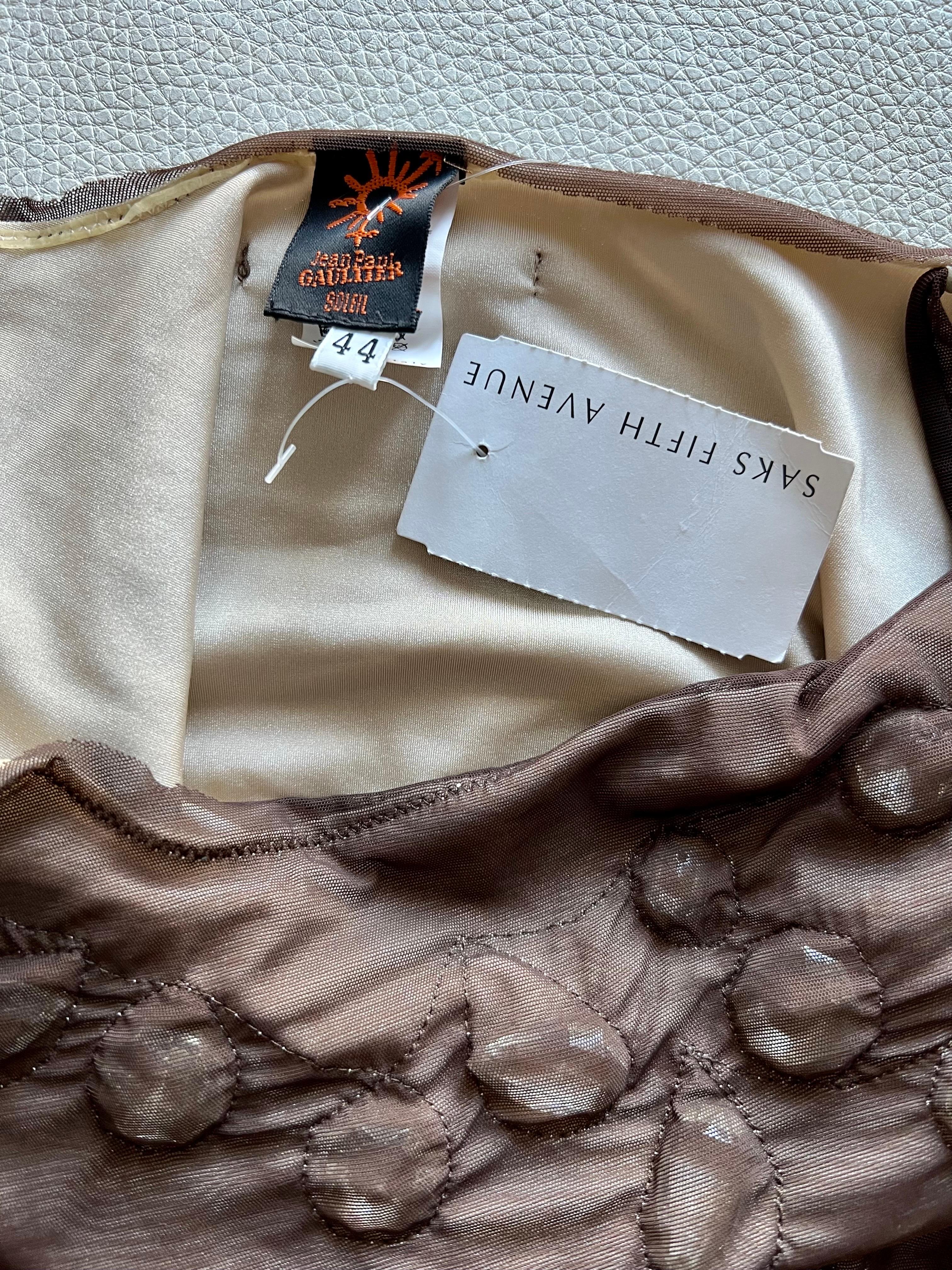 Jean Paul Gaultier Soleil F/W 2006 Unworn Crystal Embellished Bodysuit Swimsuit 8