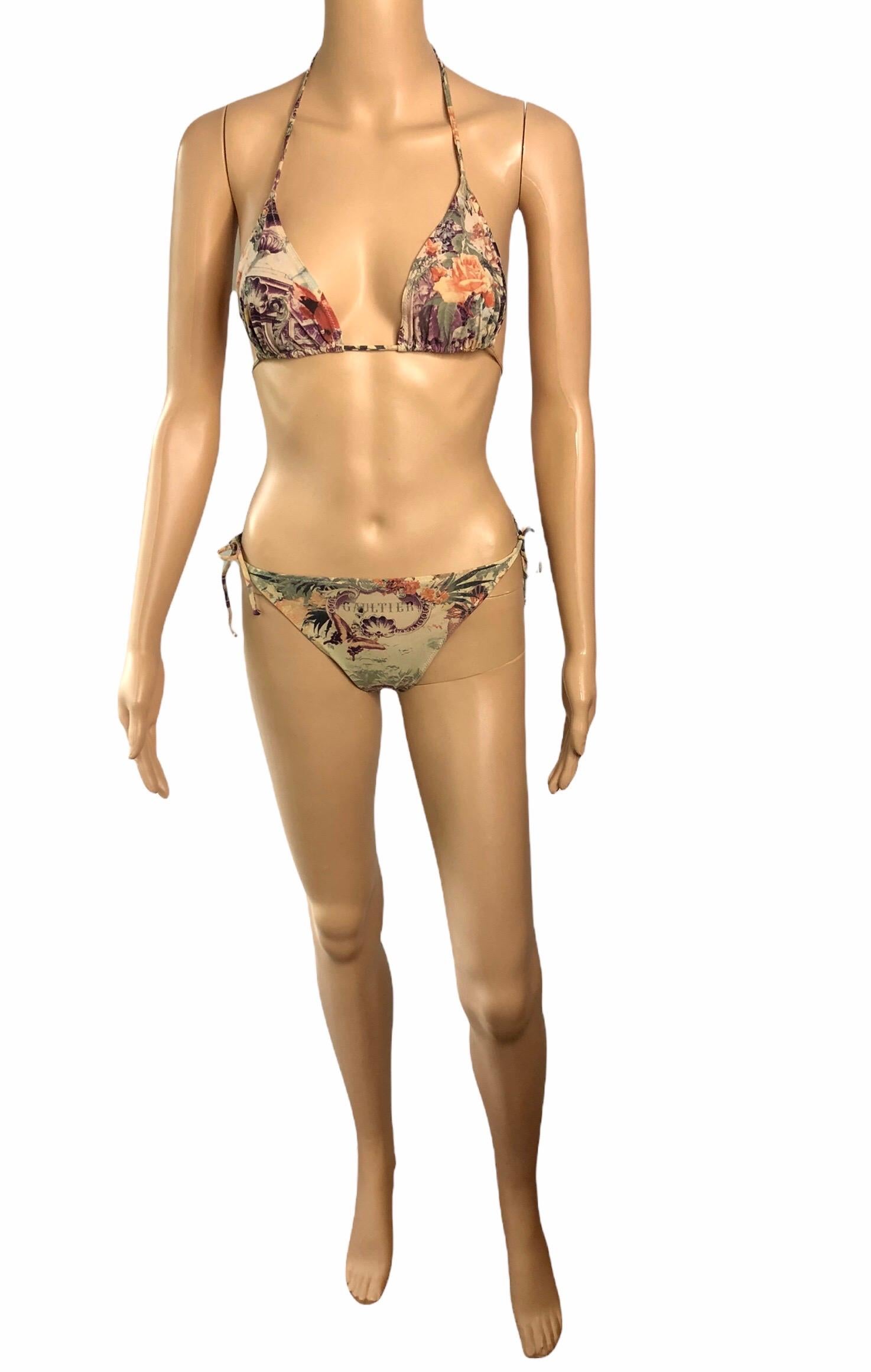 Jean Paul Gaultier Ensemble 2 pièces maillots de bain et Bikini tropical Flamingo Soleil S/S 1999 Bon état - En vente à Naples, FL