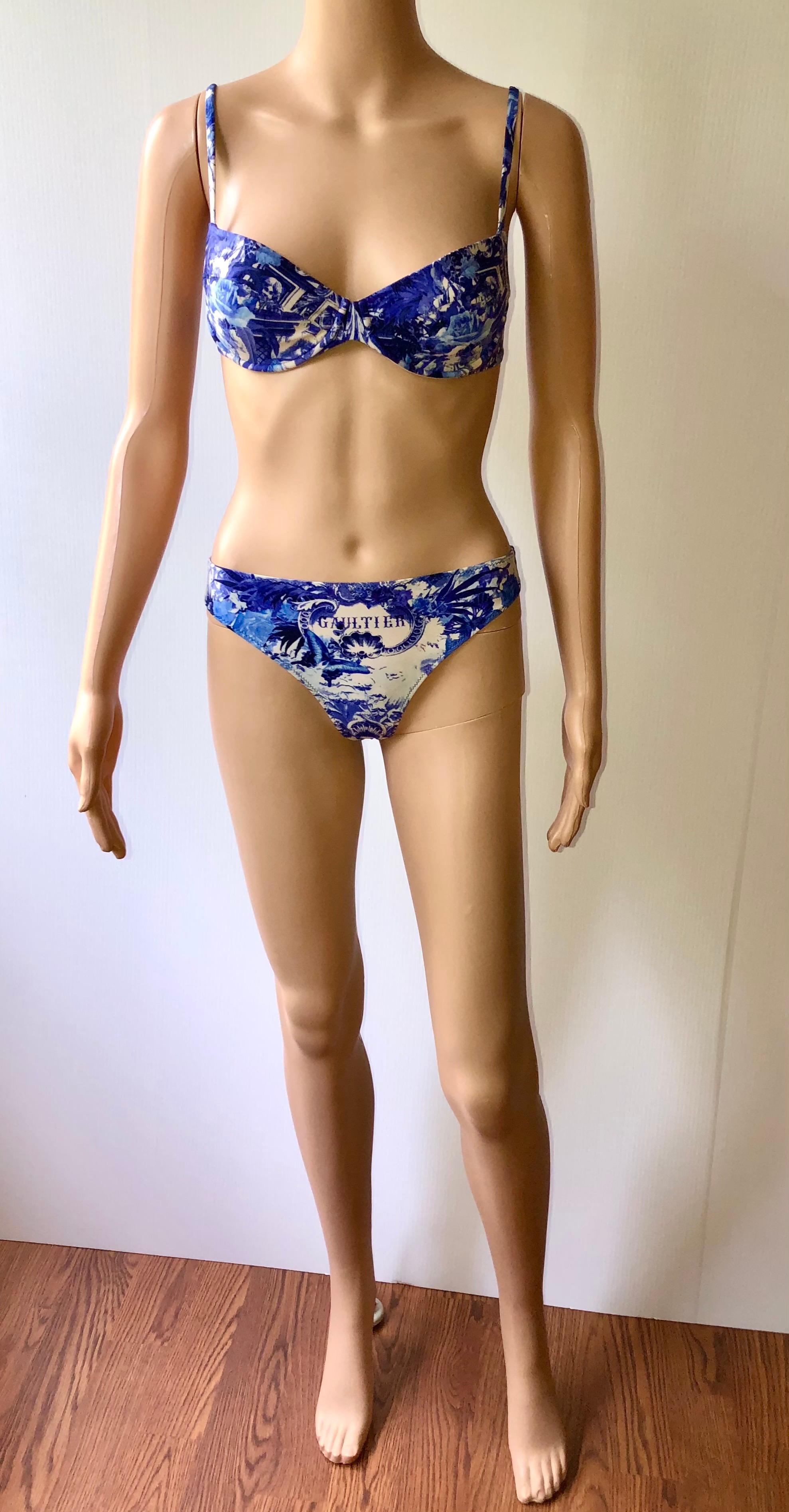 Jean Paul Gaultier Soleil F/S 1999 Flamingo Tropischer Bikini-Badeanzug, 2-teiliges Set für Damen oder Herren im Angebot