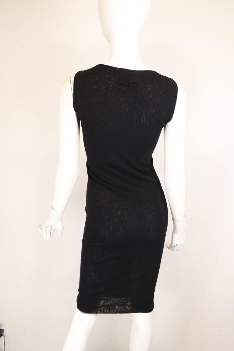 Black Jean Paul Gaultier Soleil Leather & Mesh Dress  For Sale
