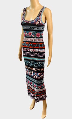 Jean Paul Gaultier Soleil Logo Bodycon Mesh Maxi Dress