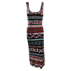 Maxi Vestido de Malla con Cuerpo y Logotipo Jean Paul Gaultier Soleil