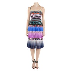 Jean Paul Gaultier Soleil Multicolor Digital Print Tiered Cami Dress XS