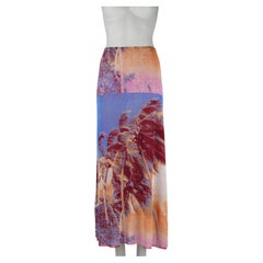 Jean Paul Gaultier Soleil Palm Tree Mesh Maxi Skirt by Fuzzi, Late 1990s
