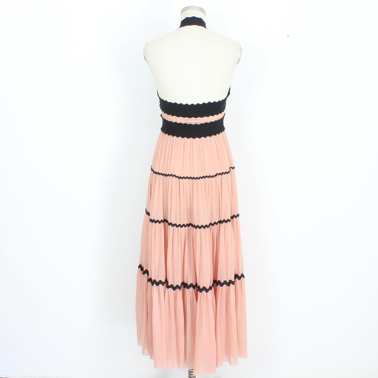 Jean Paul Gaultier Soleil Pink Cocktail Long Dress Fuzzi 2000s In Excellent Condition For Sale In Brindisi, Bt