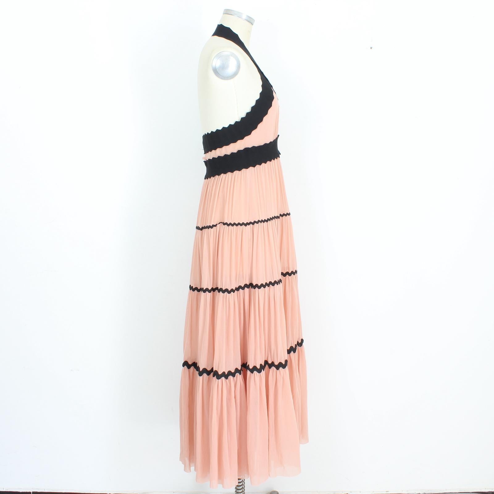 Women's Jean Paul Gaultier Soleil Pink Cocktail Long Dress Fuzzi 2000s For Sale