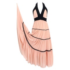 Jean Paul Gaultier Soleil Pink Cocktail Long Dress Fuzzi 2000s