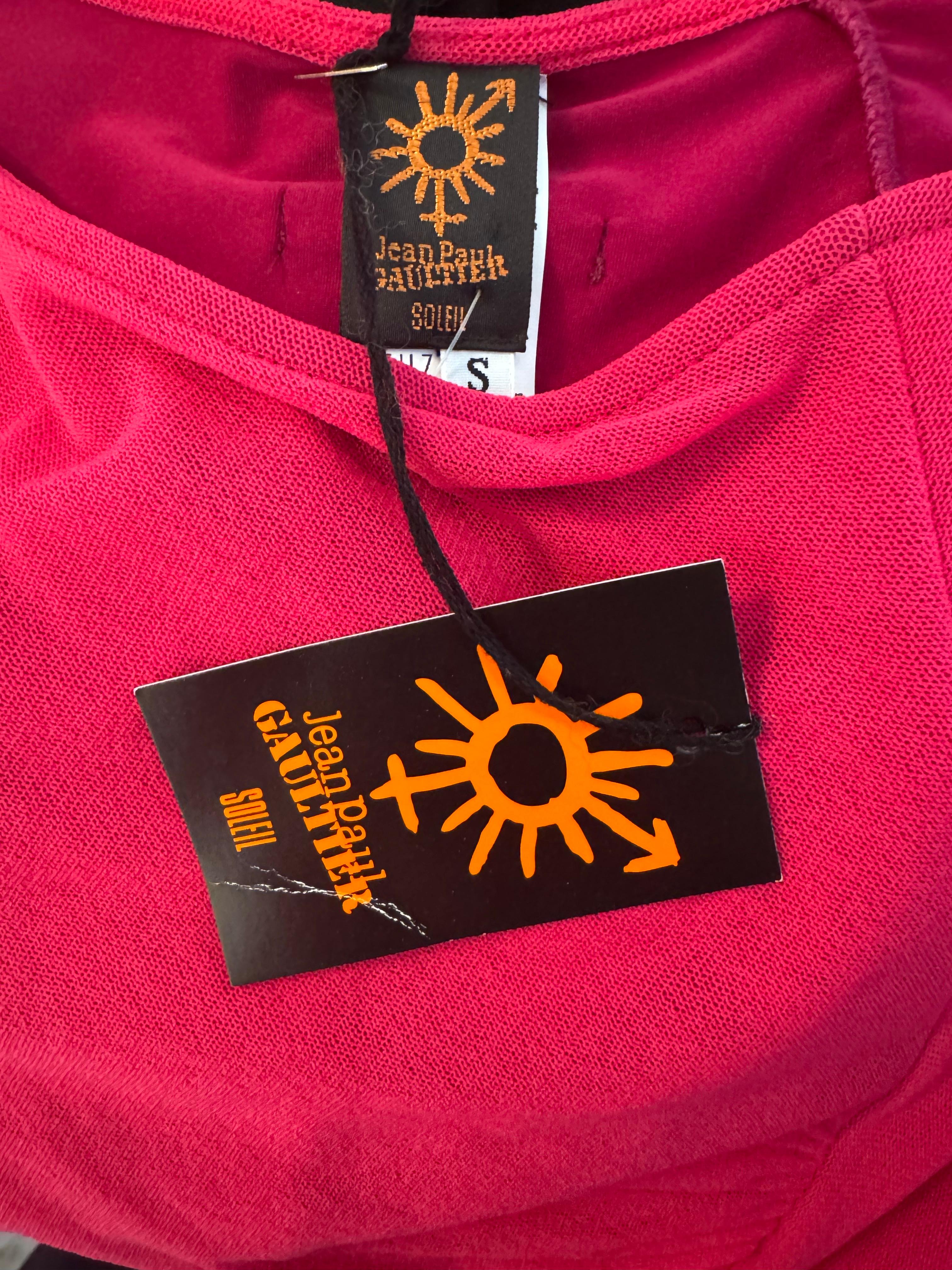 Body de malla rosa Jean Paul Gaultier Soleil en venta 5