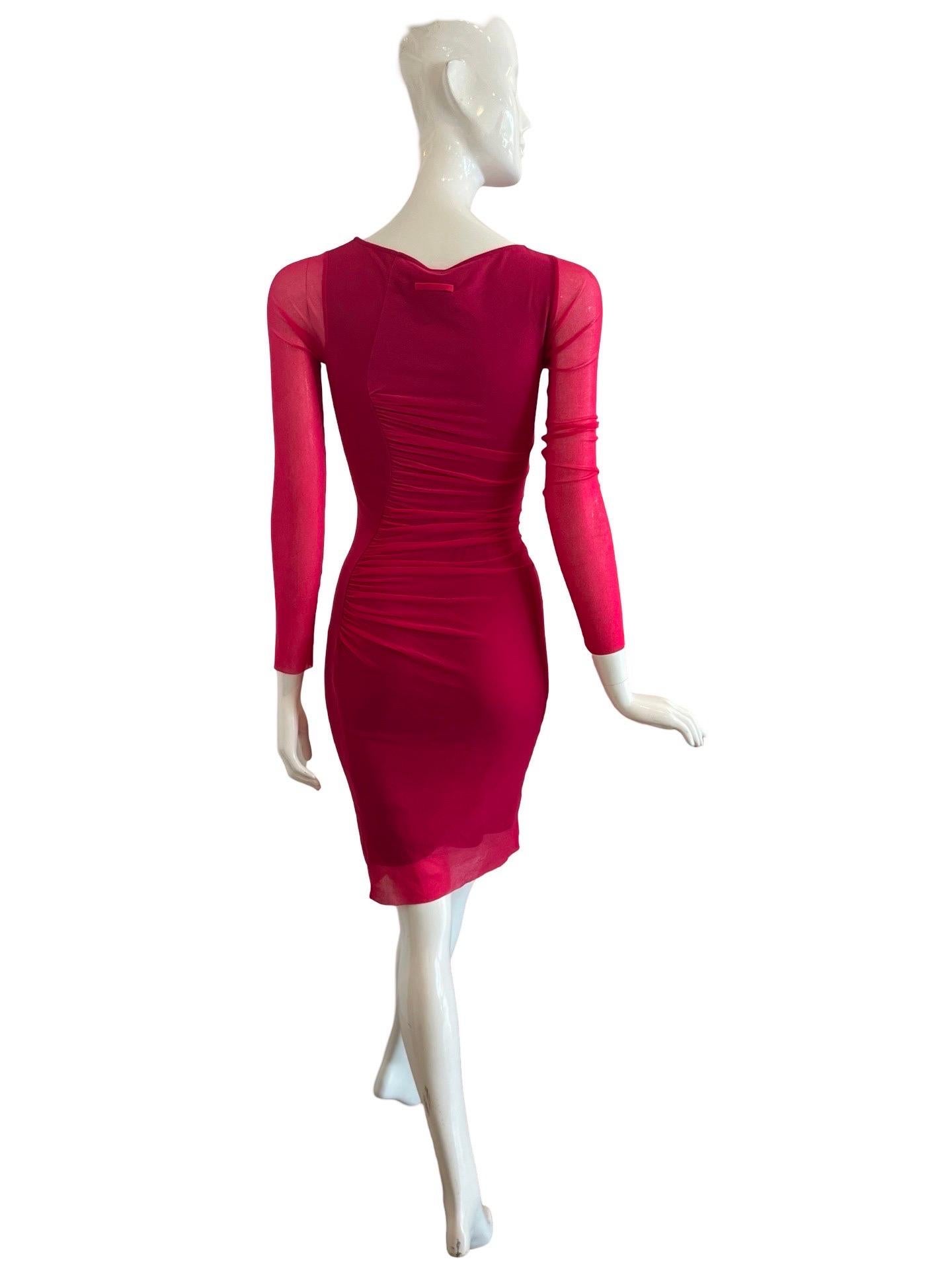 Body de malla rosa Jean Paul Gaultier Soleil Rosa en venta