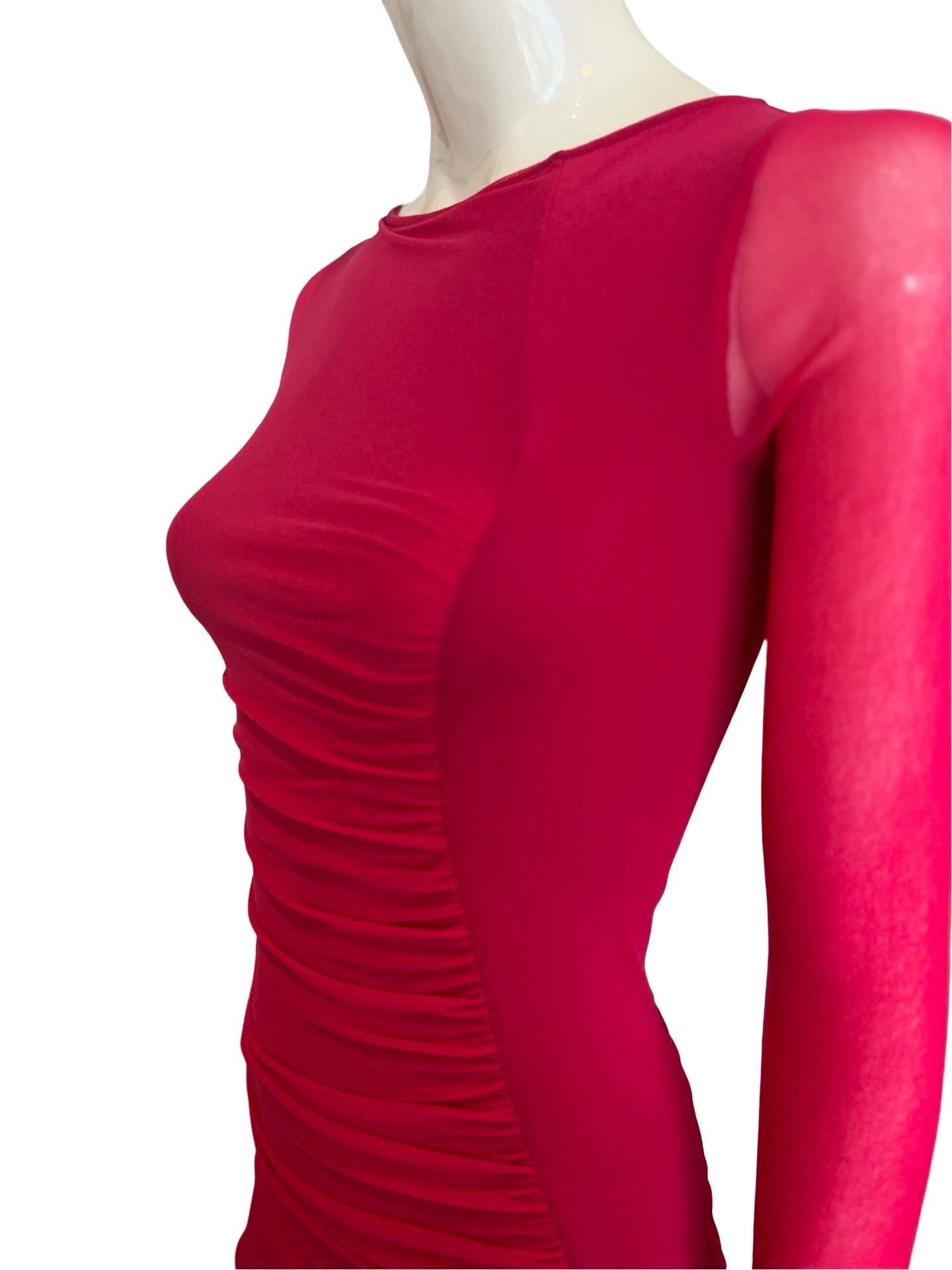 Body de malla rosa Jean Paul Gaultier Soleil en Excelente estado para la venta en Miami, FL