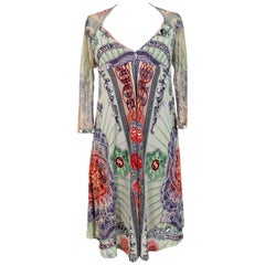 Jean Paul Gaultier Soleil Rotes Mesh Tattoo Kleid