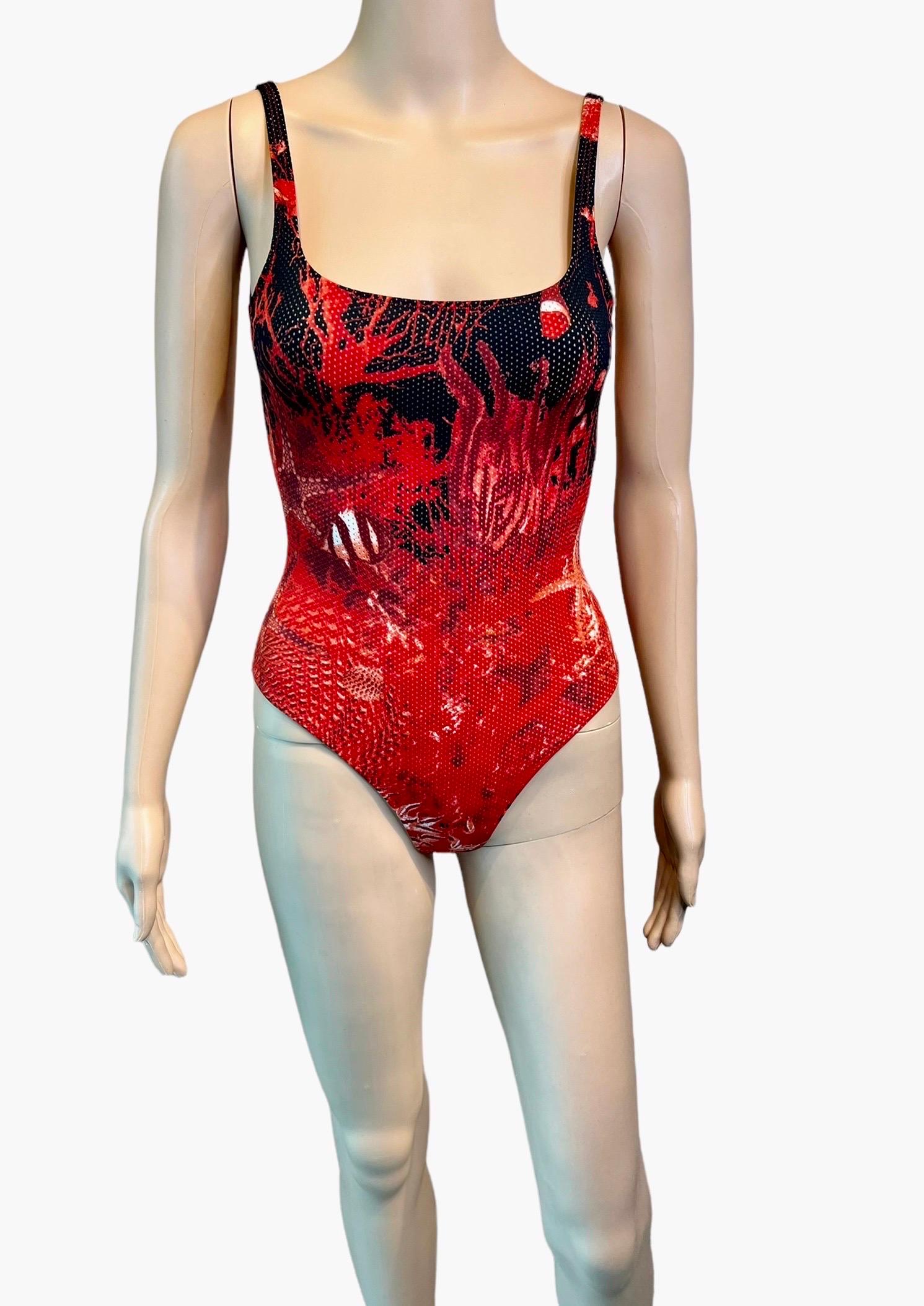 Jean Paul Gaultier Soleil S/S 1999 Sea Life Print Bodysuit Swimwear  Swimsuit For Sale at 1stDibs