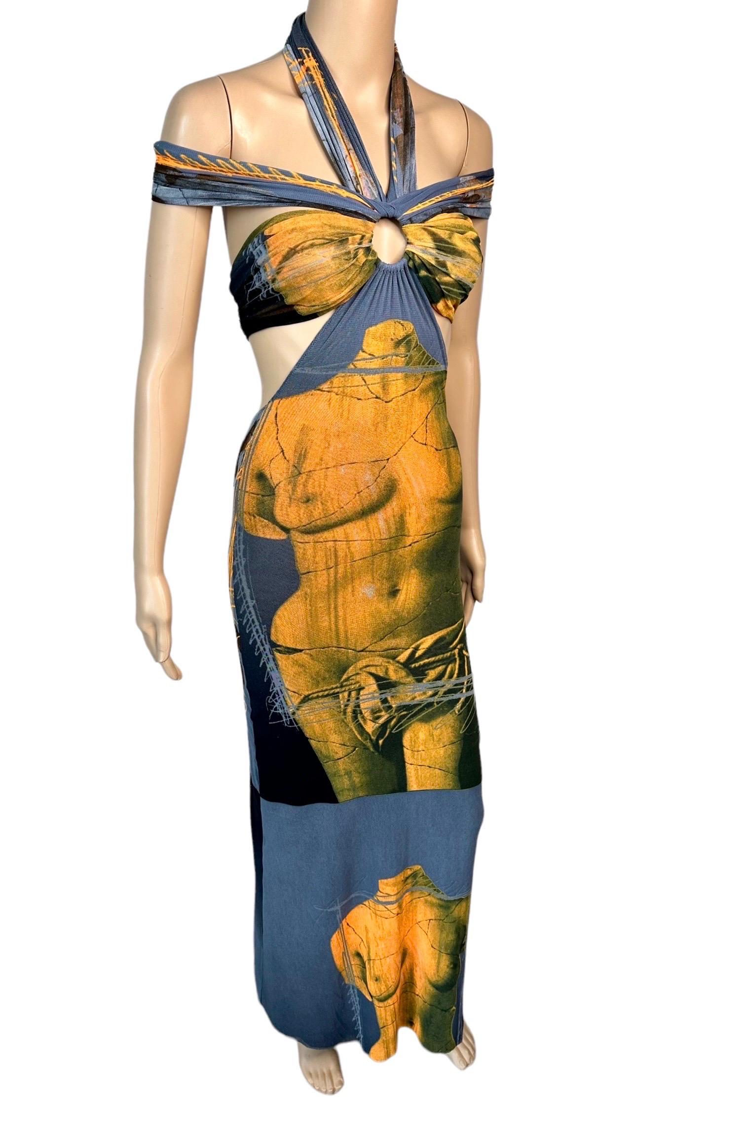 Women's or Men's Jean Paul Gaultier Soleil S/S 1999 Vintage Venus De Milo Cutout Mesh Sheer Dress