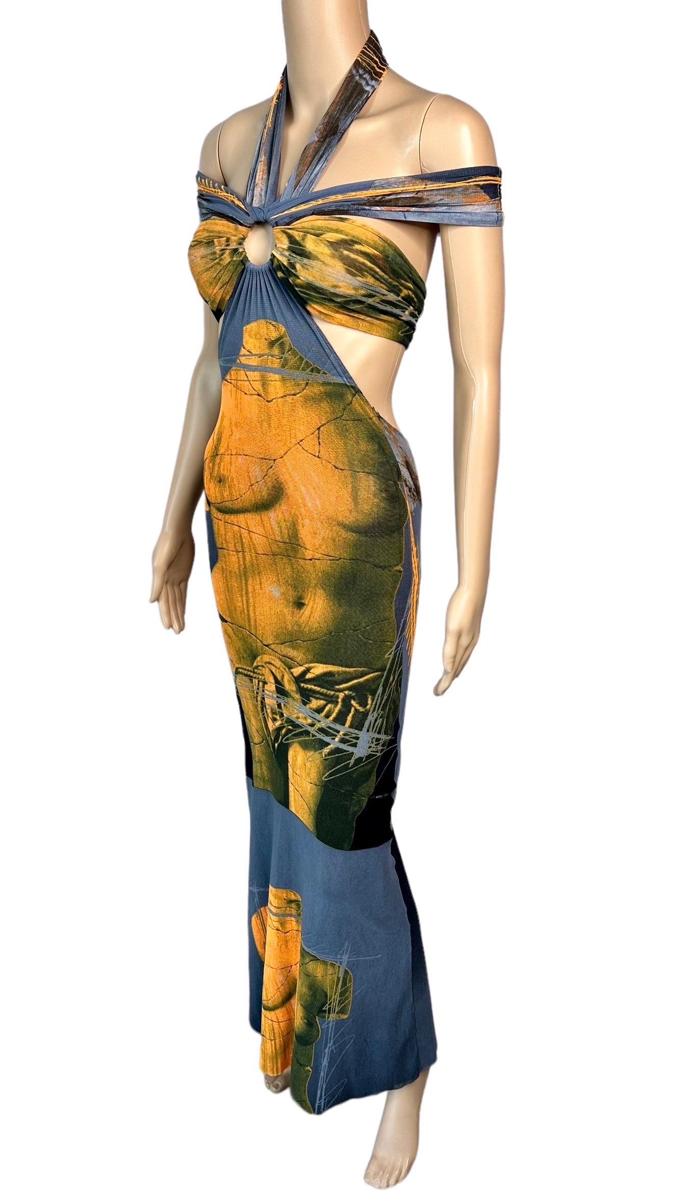 Jean Paul Gaultier Soleil S/S 1999 Vintage Venus De Milo Cutout Mesh Sheer Dress 1