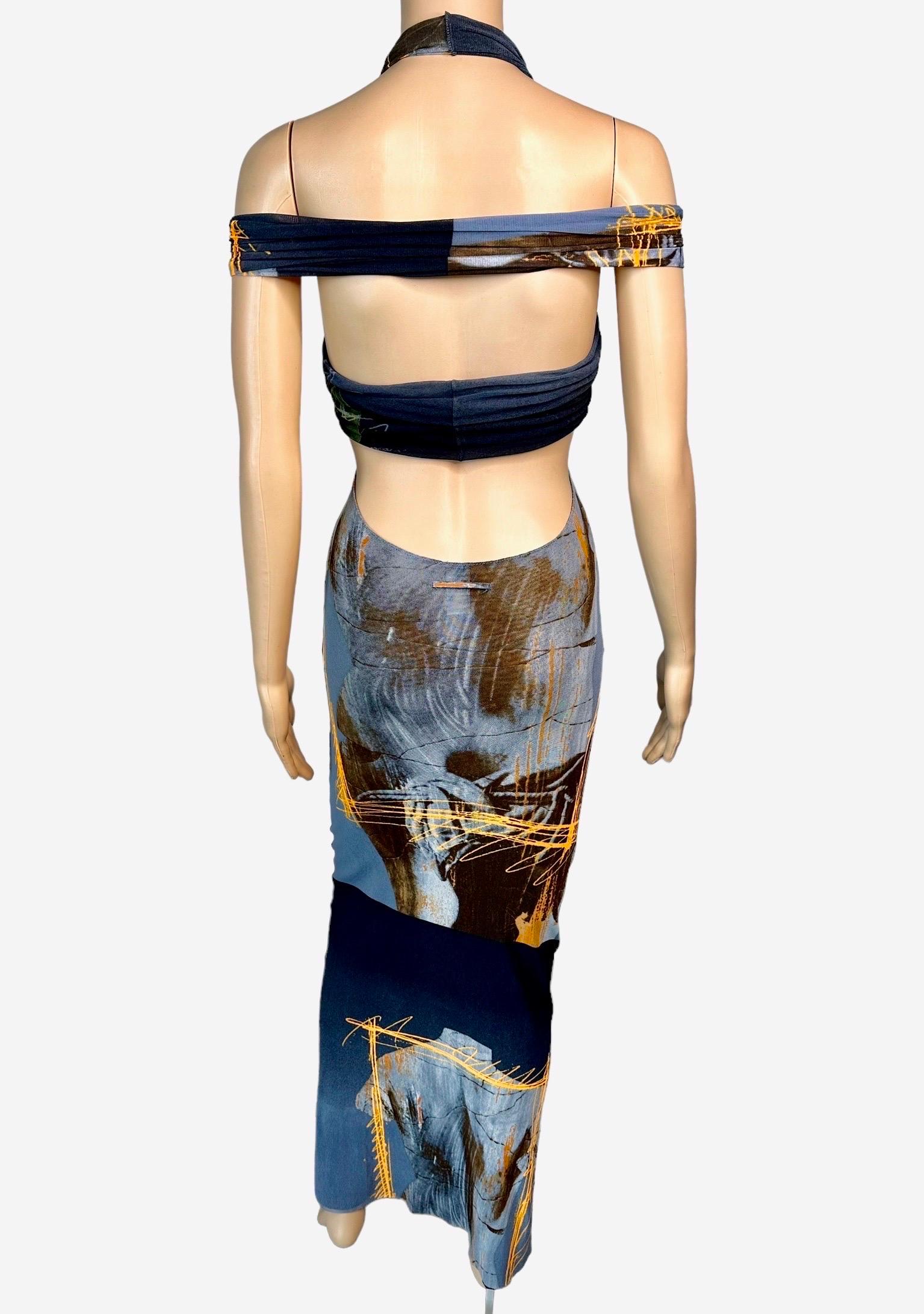 Jean Paul Gaultier Soleil S/S 1999 Vintage Venus De Milo Cutout Mesh Sheer Dress 2