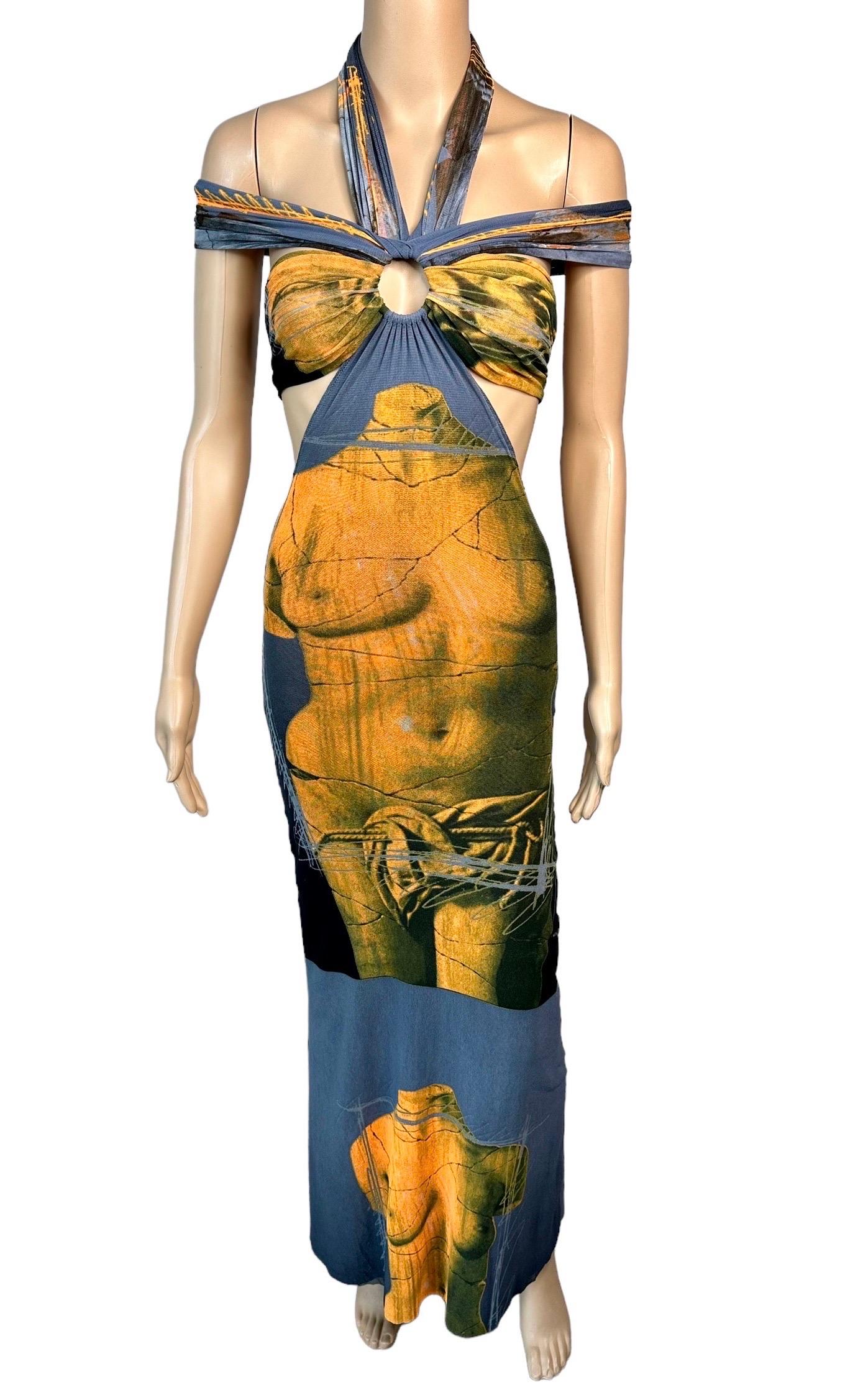 Jean Paul Gaultier Soleil S/S 1999 Vintage Venus De Milo Cutout Mesh Sheer Dress 3