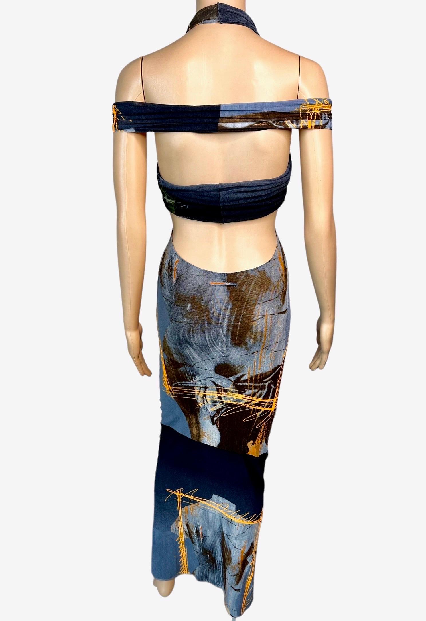 Jean Paul Gaultier Soleil S/S 1999 Vintage Venus De Milo Cutout Mesh Sheer Dress 4