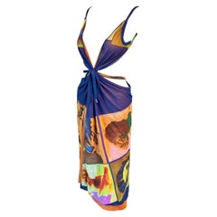 Jean Paul Gaultier Soleil S/S 2002 - Robe portefeuille vintage portraits en maille