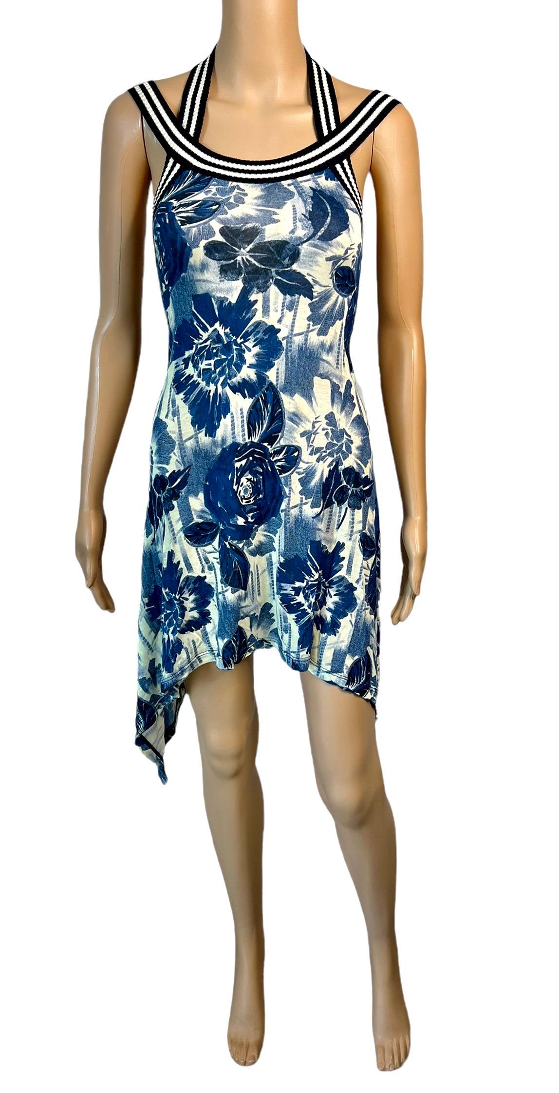 Jean Paul Gaultier Soleil S/S 2007 Floral Print Mini Dress In Good Condition For Sale In Naples, FL