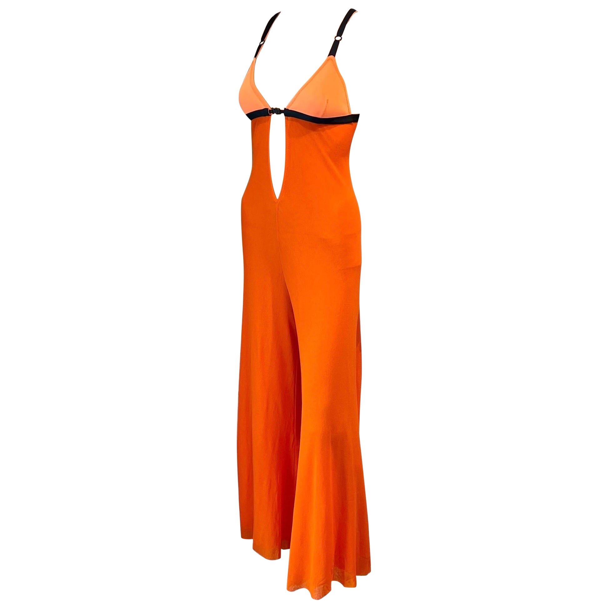 Jean Paul Gaultier Soleil Durchsichtiges Mesh Neopren-BH Ausschnitt Neon Strampler Jumpsuit