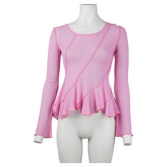 Jean Paul Gaultier Soleil Sheer Mesh Peplum Top, circa 1990s Size S