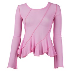 Jean Paul Gaultier Soleil Sheer Mesh Peplum Top, circa 1990s Size S