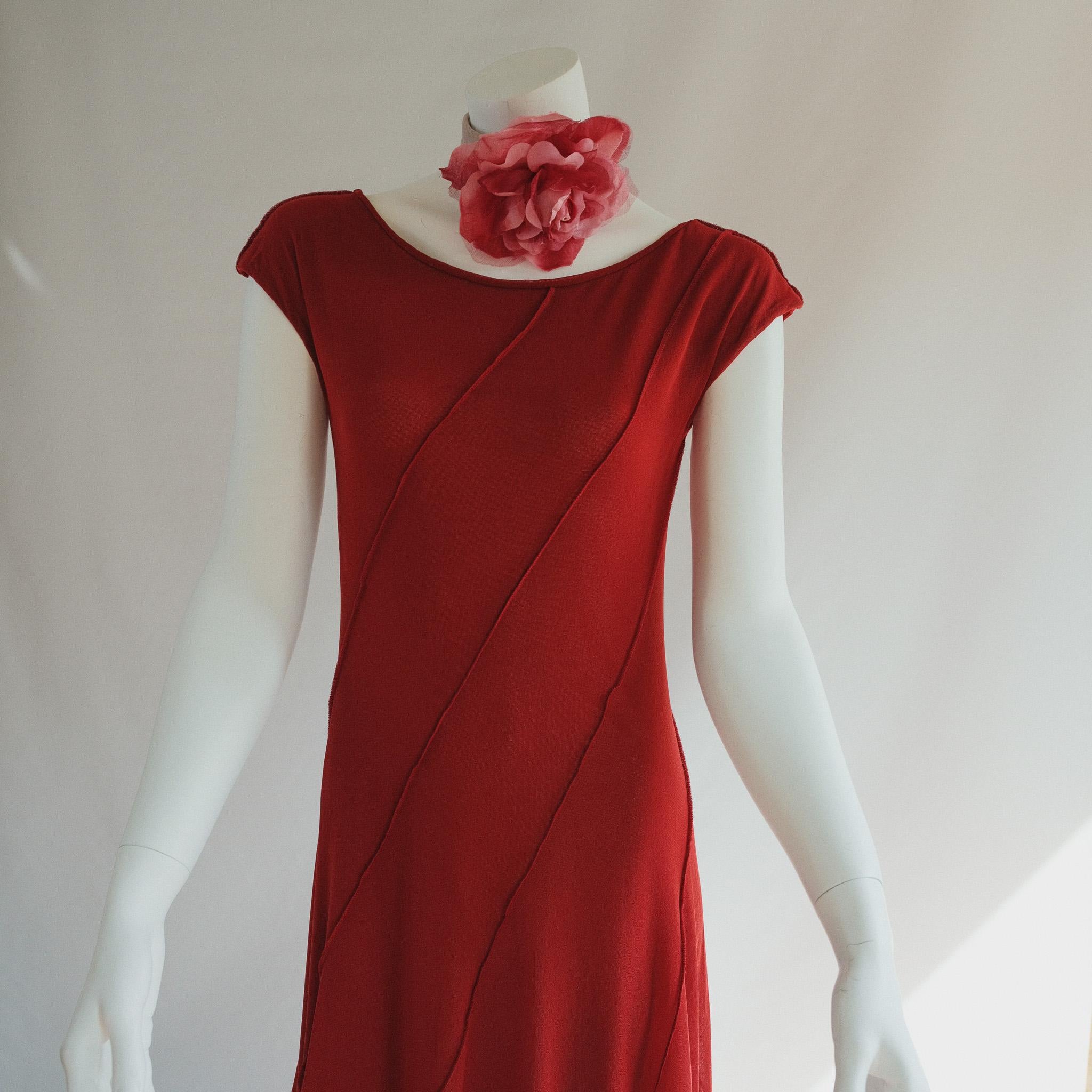 Jean Paul Gaultier Soleil Shift Dress Mesh Red  2