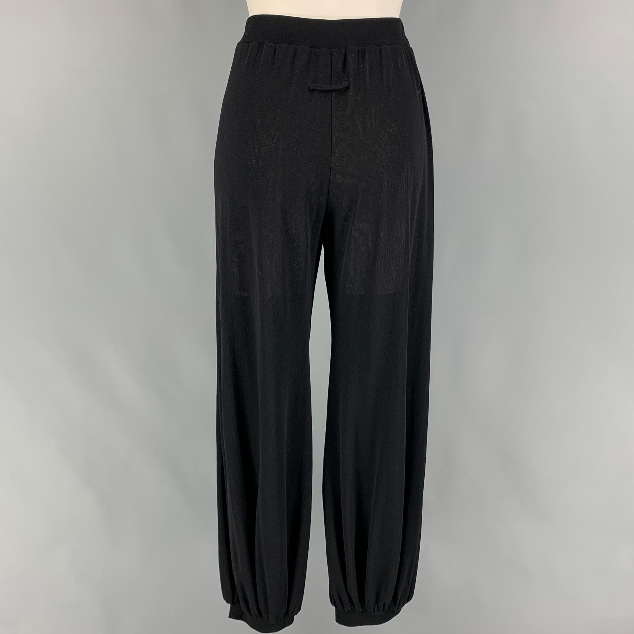 JEAN PAUL GAULTIER SOLEIL Size L Black Nylon Elastic Cuffs Casual Pants In Good Condition In San Francisco, CA
