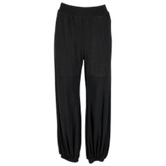 Jean-Paul Gaultier - Pantalon décontracté en nylon noir avec poignets élastiques, taille L