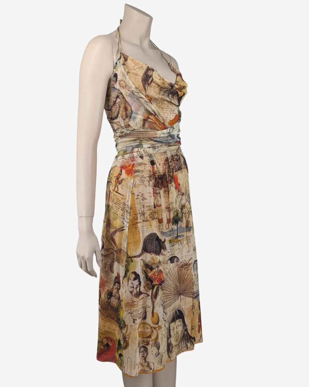 Women's Jean Paul Gaultier Soleil Tribal Mesh Dress For Sale