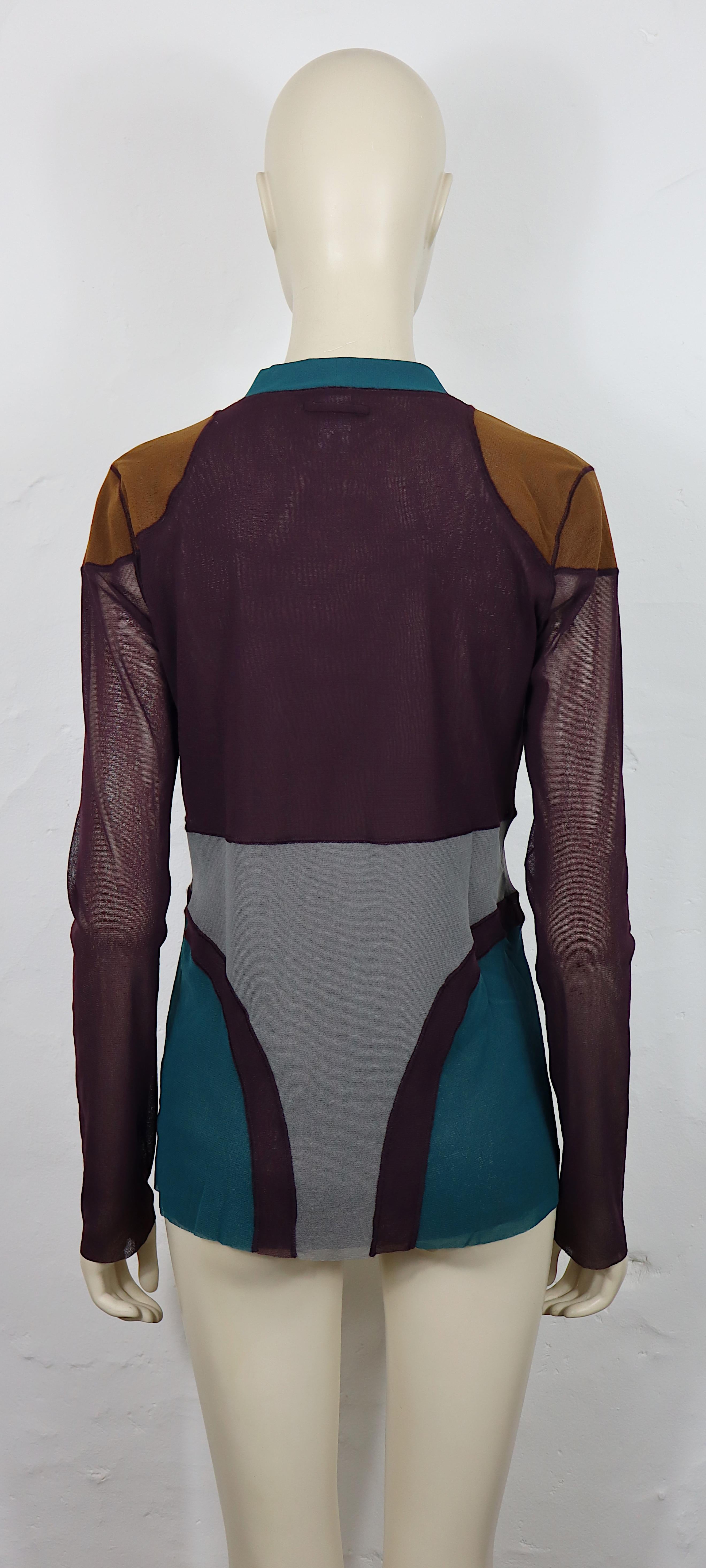 Donna JEAN PAUL GAULTIER Soleil Vintage Body Contour Fuzzi Mesh Cardigan Taglia L. in vendita