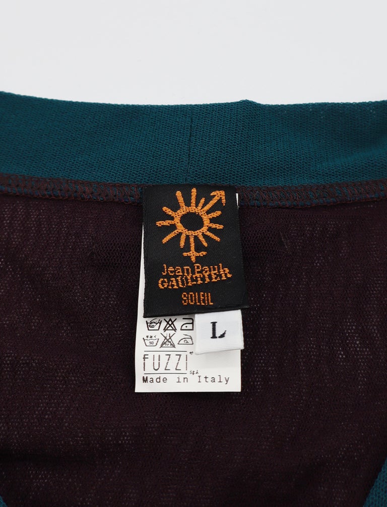 JEAN PAUL GAULTIER Soleil Vintage Body Contour Fuzzi Mesh Cardigan