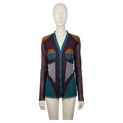 JEAN PAUL GAULTIER Soleil Vintage Body Contour Fuzzi Cardigan Taille L