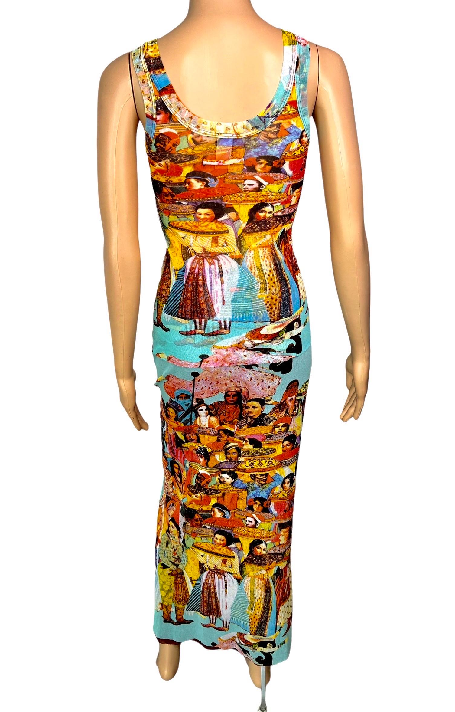 Jean Paul Gaultier Soleil Vintage Faces People Top & Skirt Ensemble 2 Piece Set  For Sale 1