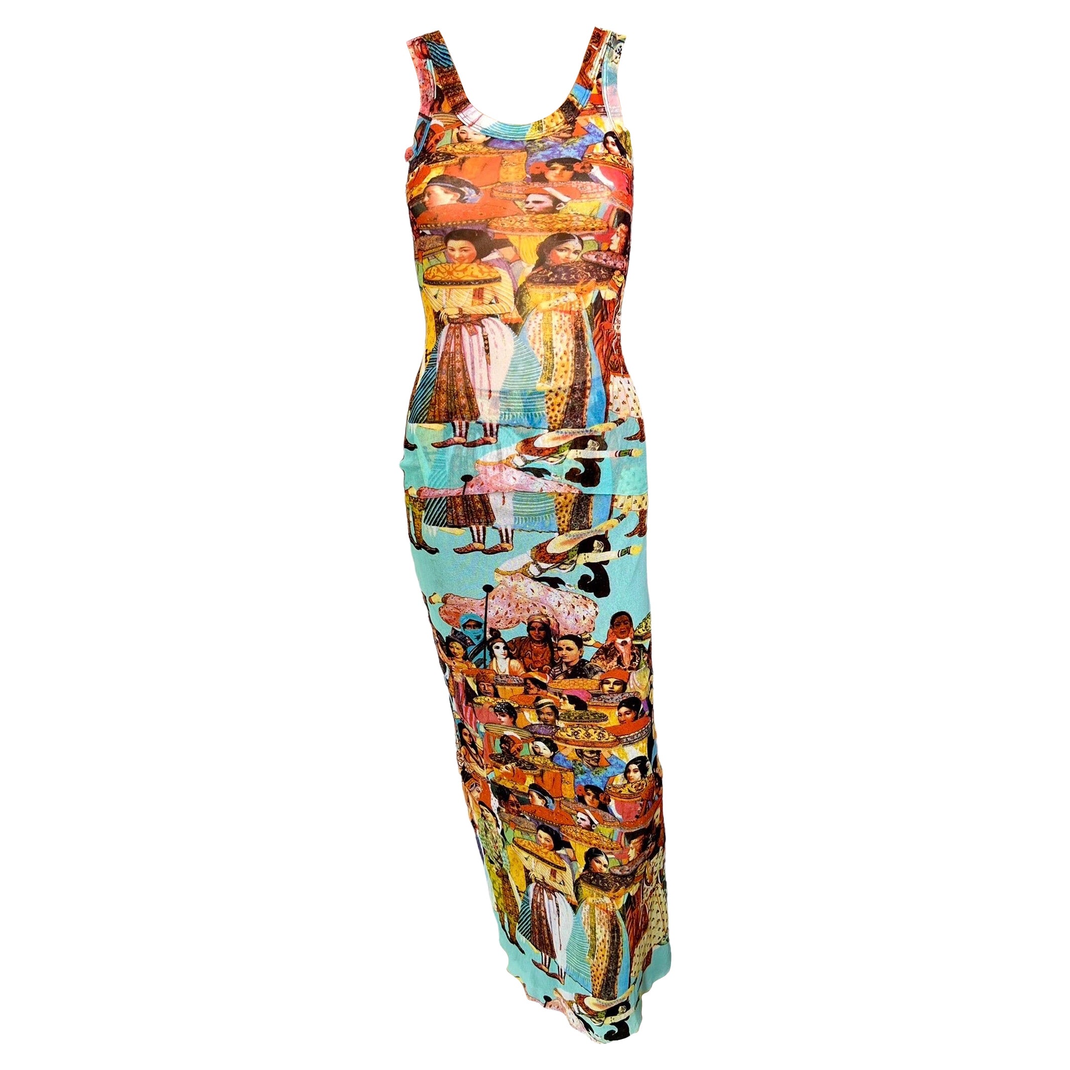 Jean Paul Gaultier Soleil Vintage Faces People Top & Rock Ensemble 2 Stück Set im Angebot