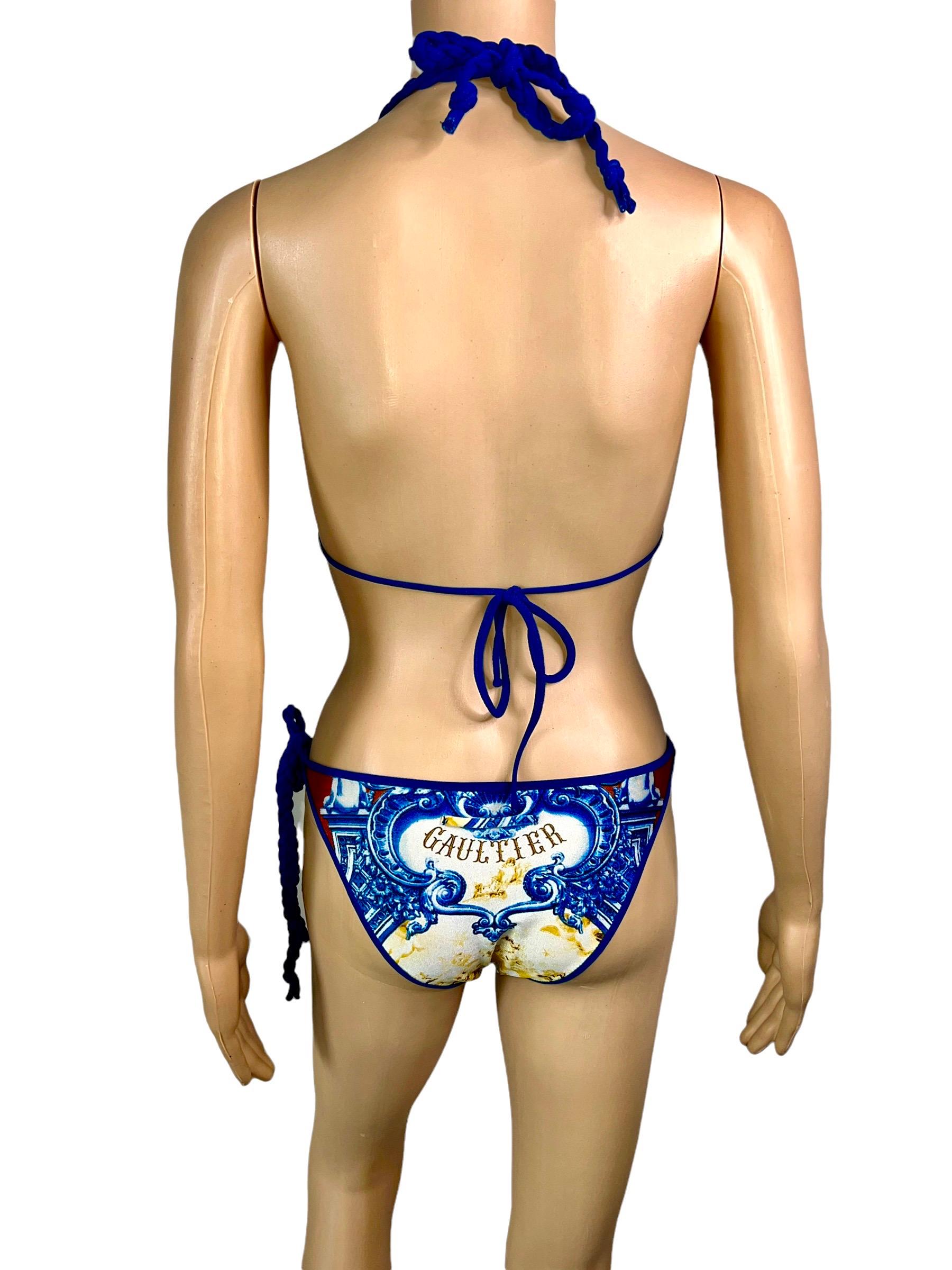 Jean Paul Gaultier Soleil S/S 2008 Vintage Logo Bikini Swimwear Swimsuit 1